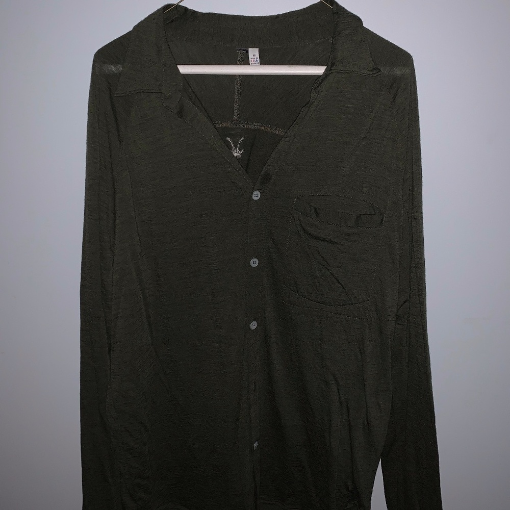 Size M Ibex Wool Long Sleeve Shirt